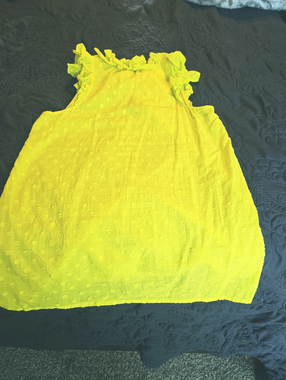 J. Crew Neon Yellow Ruffle Blouse